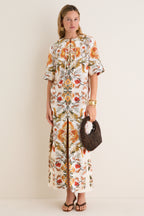 Sun Fire Garden Cream Calista Dress