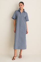 Navy and Light Blue Stripe Zacara Dress