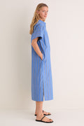 Blue Indigo Stripe Reina Dress