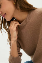 Mocha Cashmere Boyfriend Bodie Crewneck