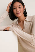 Sandstone Cashmere Silk Theo Polo