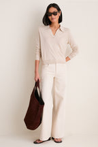 Sandstone Cashmere Silk Theo Polo