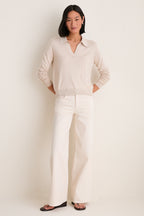 Sandstone Cashmere Silk Theo Polo
