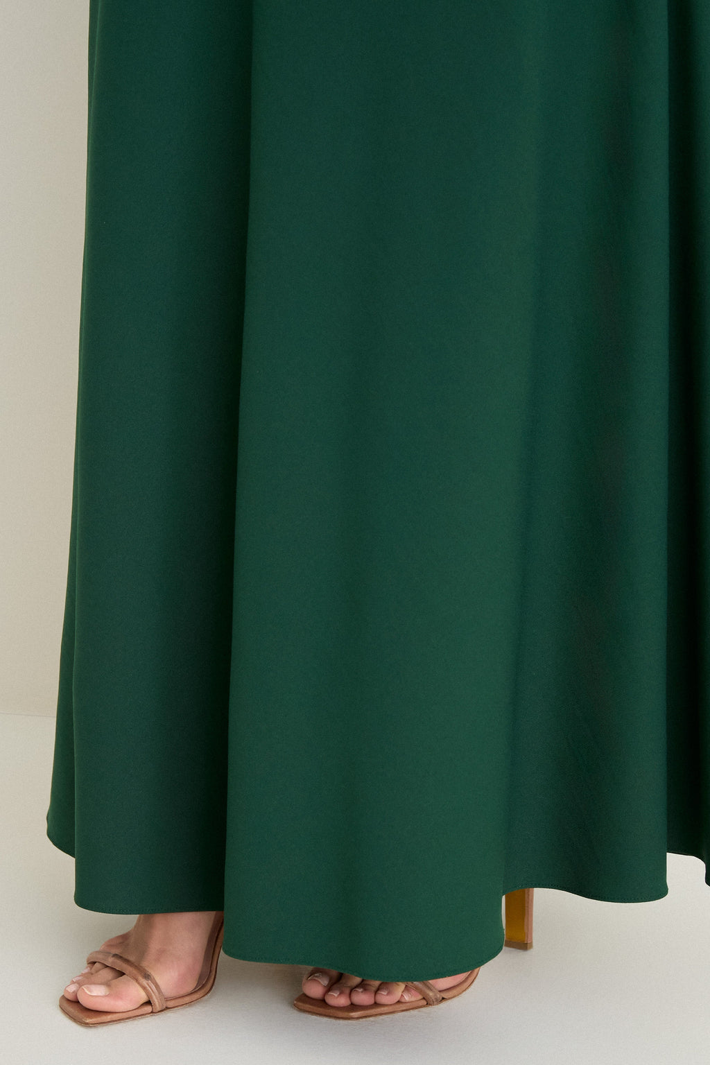 Verdant Green Crepe Colbert Maxi Skirt