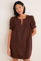 Chestnut Linen Bridget Dress