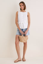 White Cotton Poplin Francoise Top