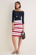 Ruby Knit Stripe Milo Pencil Skirt