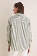 Jardin Stripe Cotton Poplin Nadine Button Down