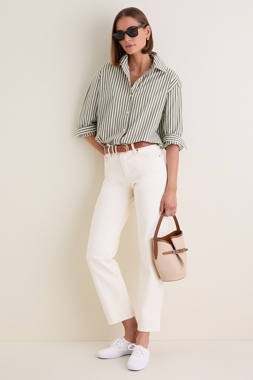 Jardin Stripe Cotton Poplin Nadine Button Down