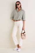 Jardin Stripe Cotton Poplin Nadine Button Down