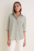 Jardin Stripe Cotton Poplin Nadine Button Down