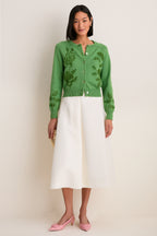 Pistachio Embroidered Floral Quincy Sweater