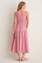 Red Gingham Landis Midi Dress