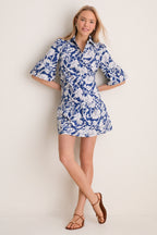 Navy Multi Floral Vera Shirt Dress