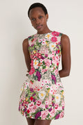 Multi Floral Mesh Flora Mini Dress