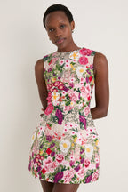 Multi Floral Mesh Flora Mini Dress