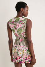 Multi Floral Mesh Flora Mini Dress