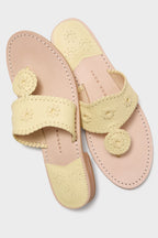 Pastel Yellow Jacks Flat Nappa Sandals