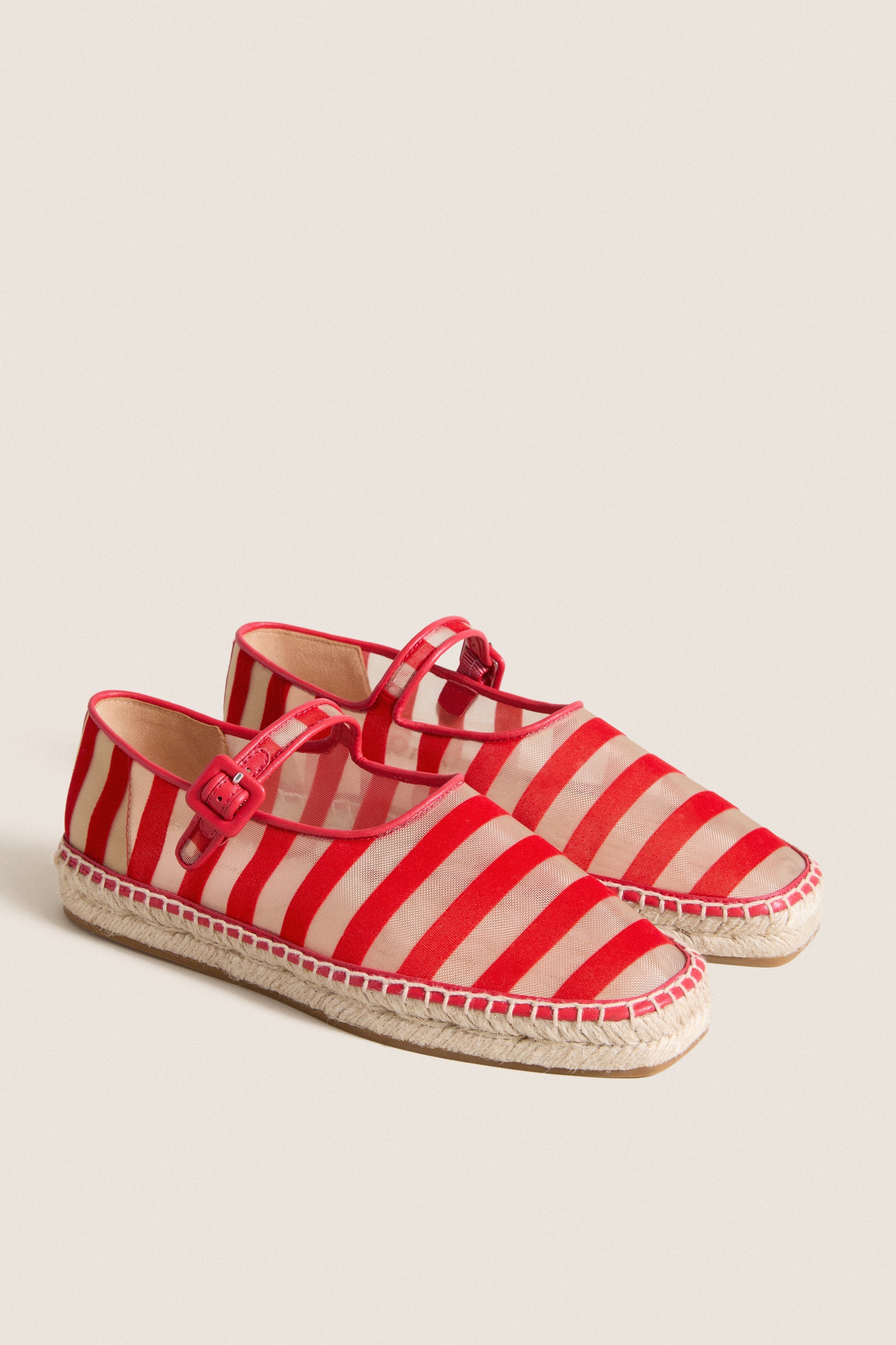 Red Caramel Rugby Stripe Clover Flats