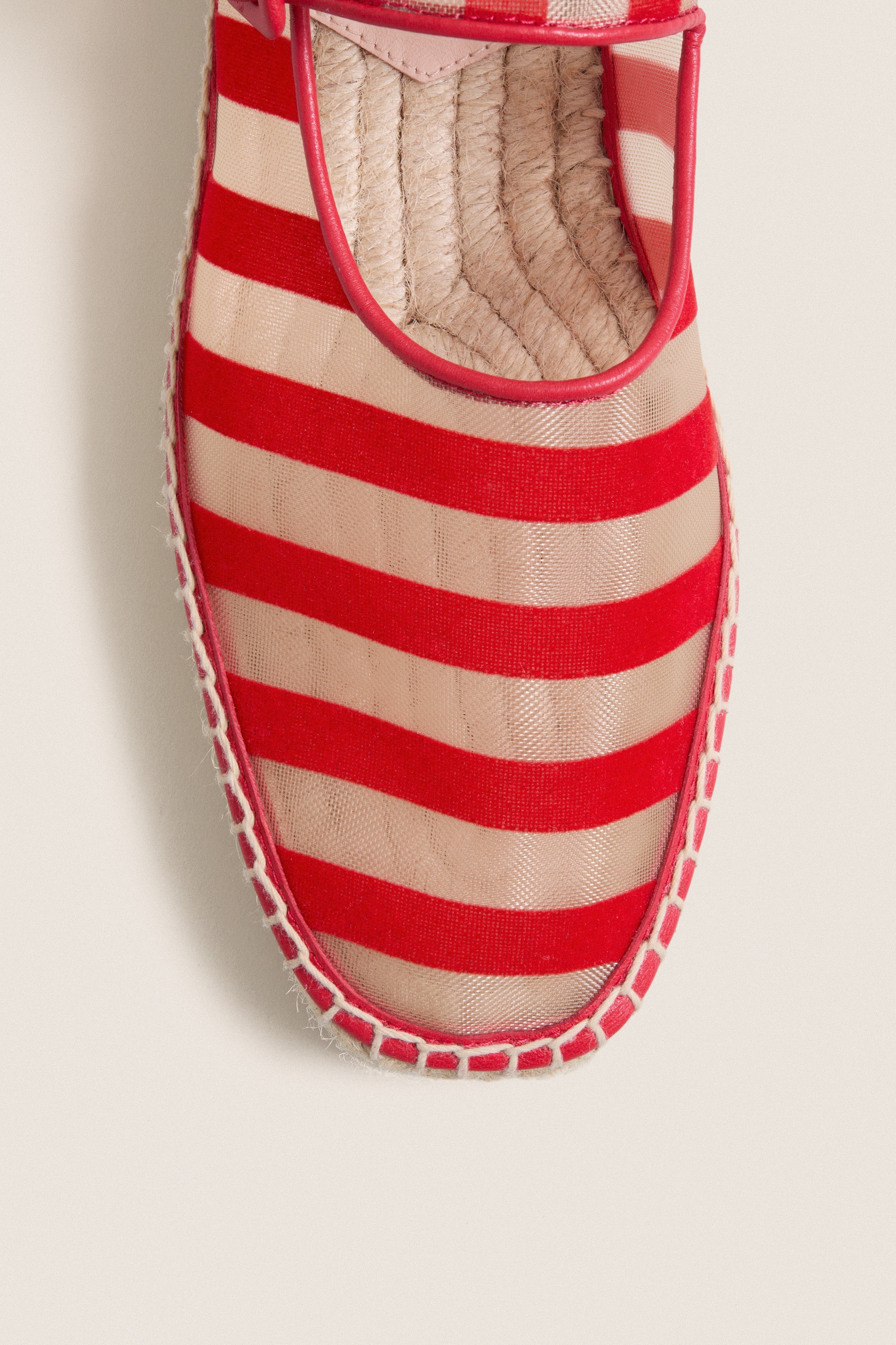 Red Caramel Rugby Stripe Clover Flats
