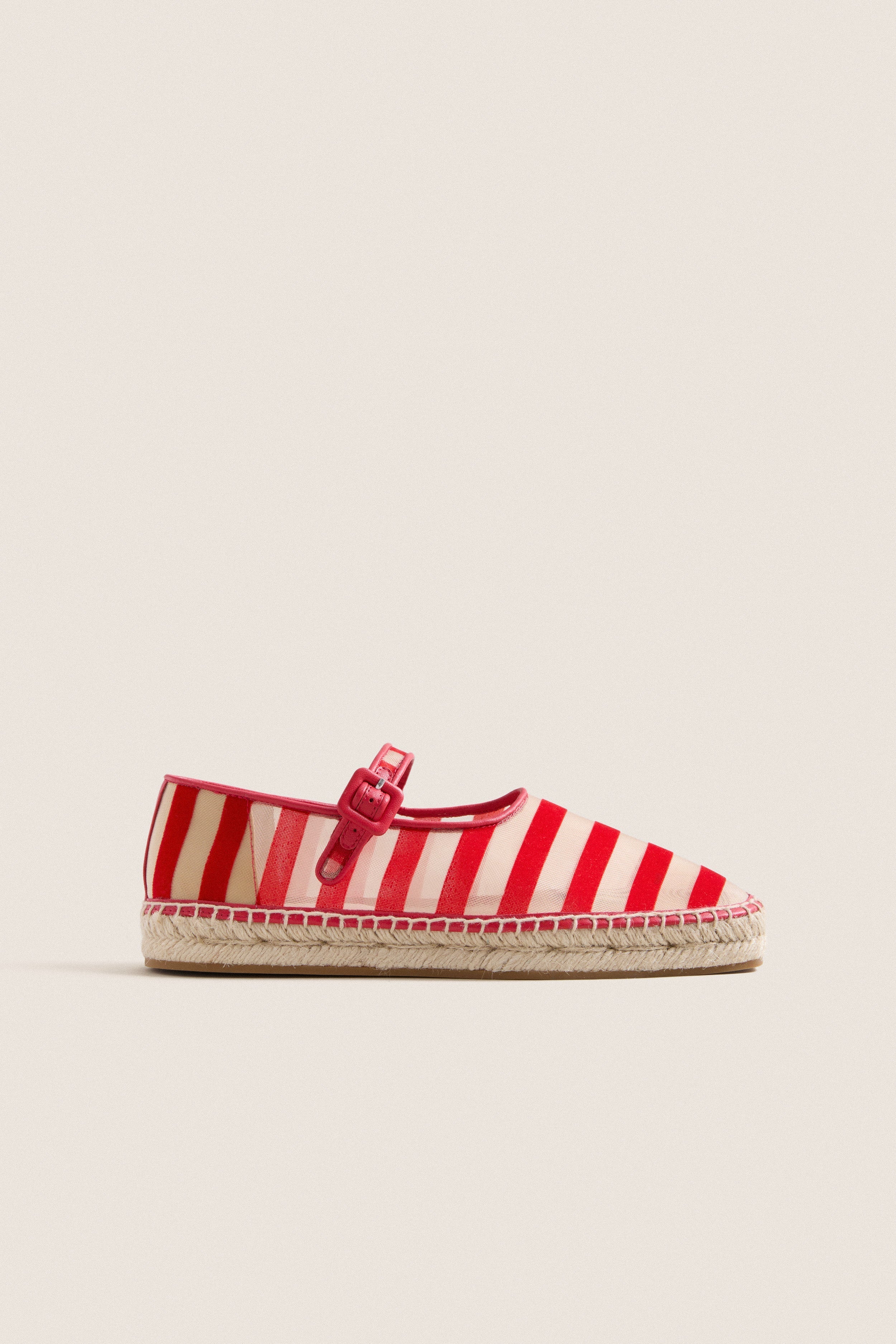 Red Caramel Rugby Stripe Clover Flats