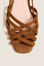 Cacao Suede Shelly Sandals