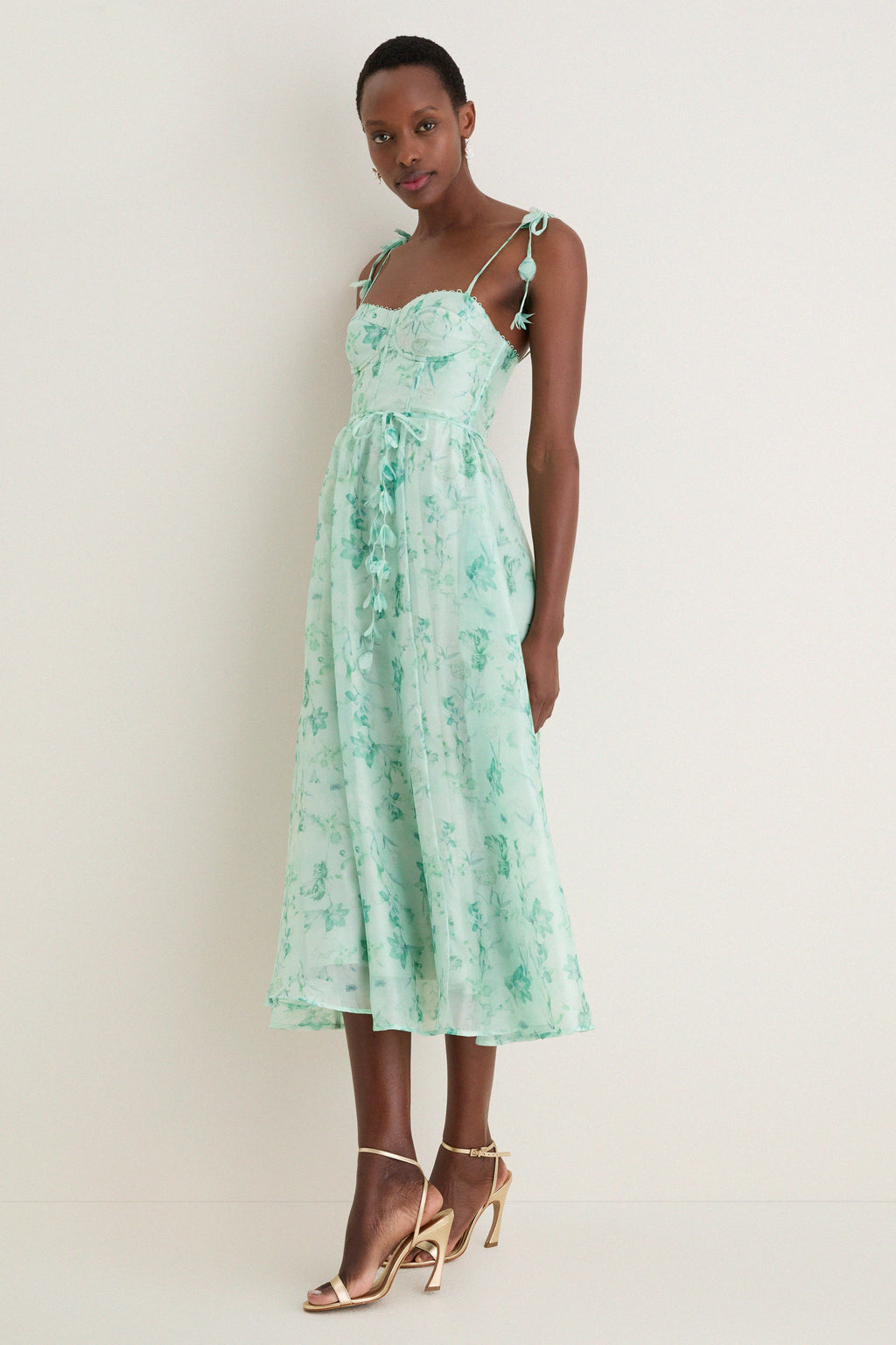 Green Floral Halcyon Midi Dress
