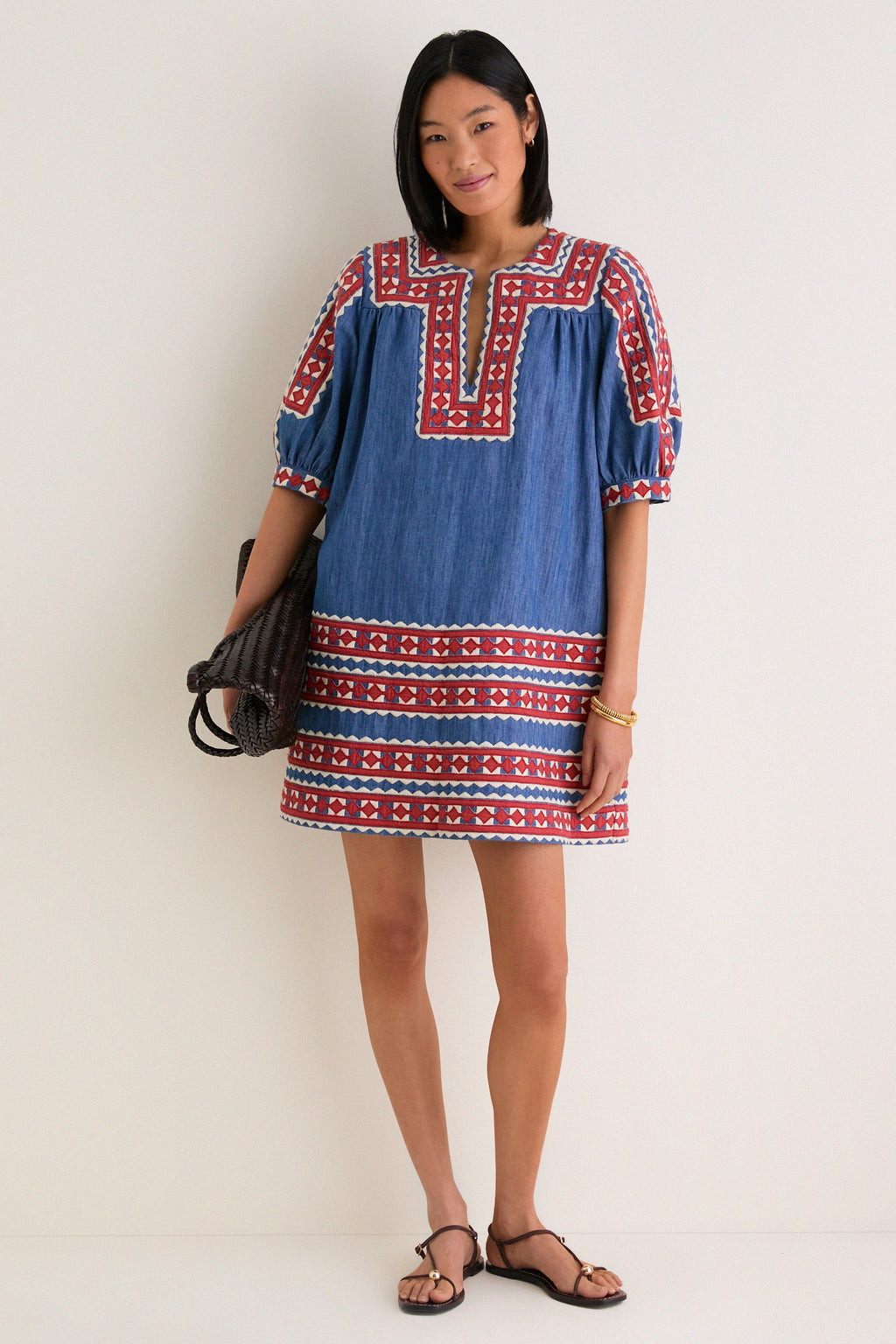 Multi Stina Chambray Mini Dress