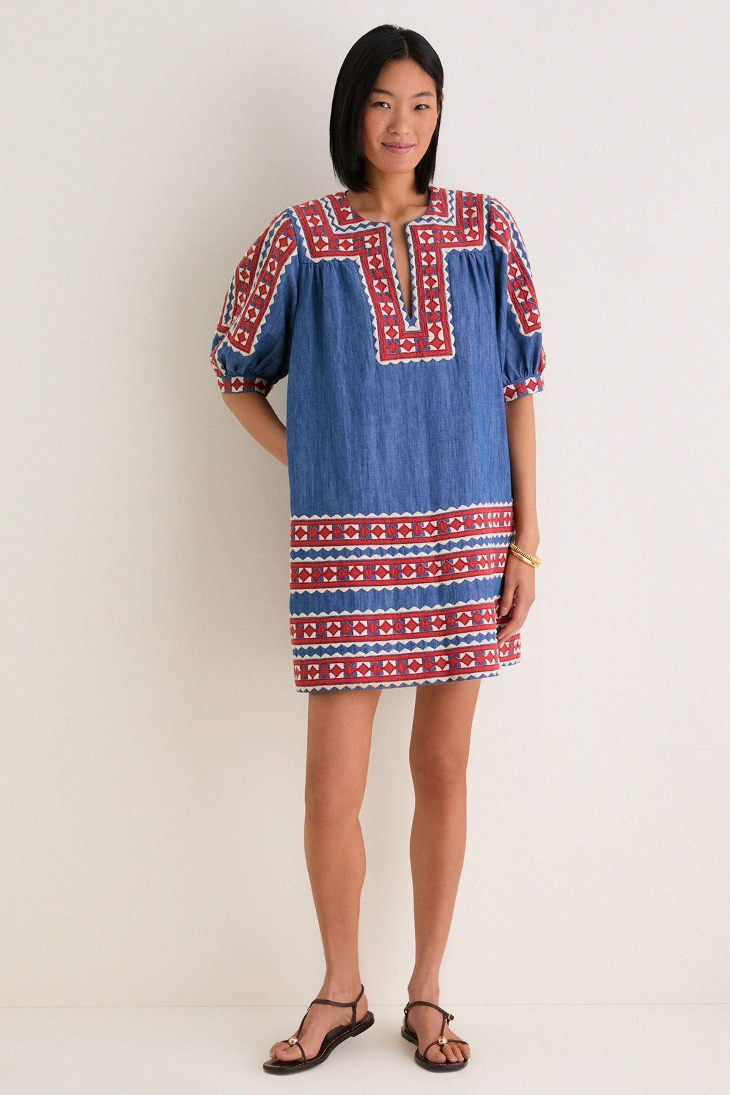 Multi Stina Chambray Mini Dress