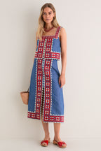 Multi Stina Chambray Sleeveless Top