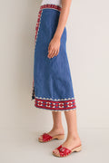 Multi Stina Chambray Midi Skirt