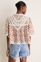 Multi Viera Print Short Sleeve Blouse