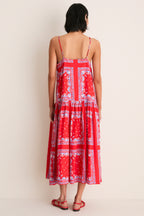Red Sailboat Bandana Drop Waist Dress