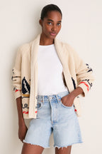 Cream Sailboat Lodge Cardigan