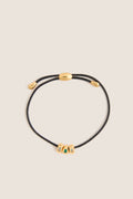 Gold Molten Gemstone Baguette Cord Bracelet
