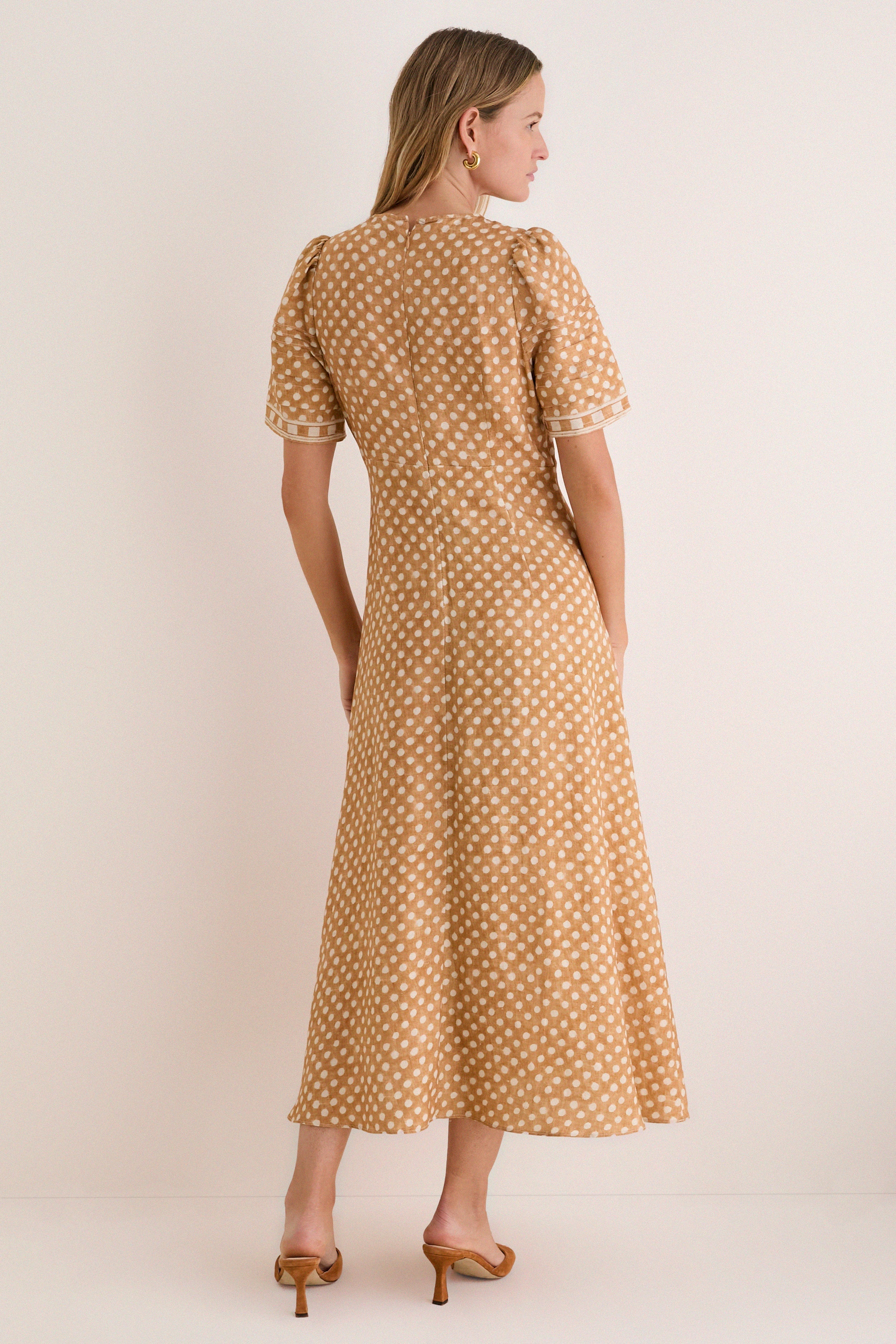Coconut Sand Dot Casey Dress