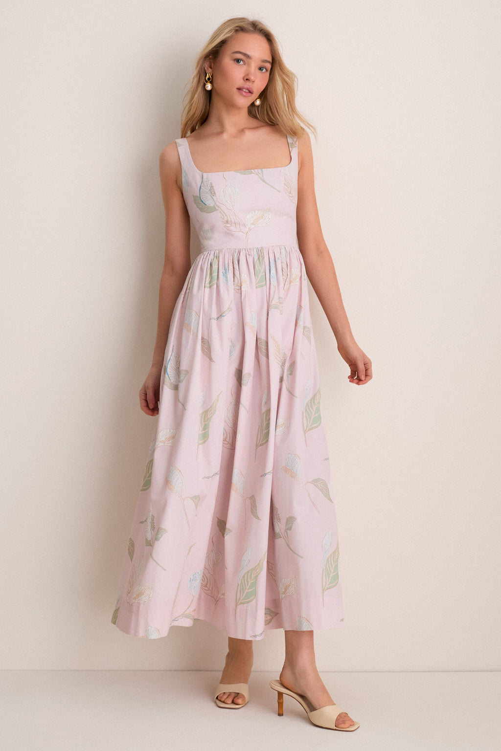 Rose Peace Lily Scoop Neck Dress
