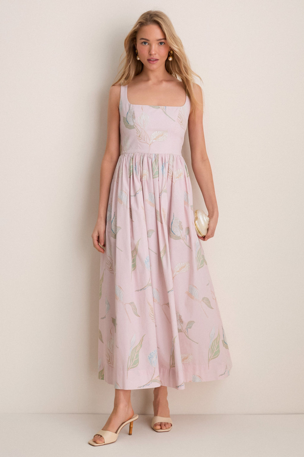 Rose Peace Lily Scoop Neck Dress