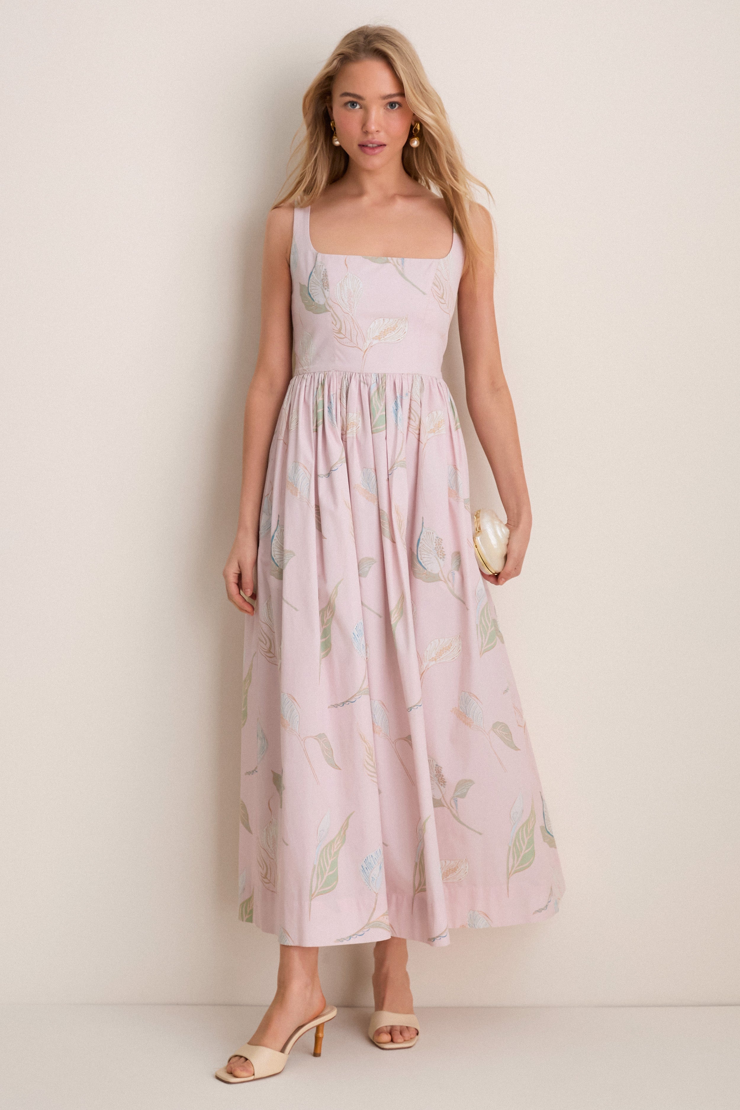Rose Peace Lily Scoop Neck Dress