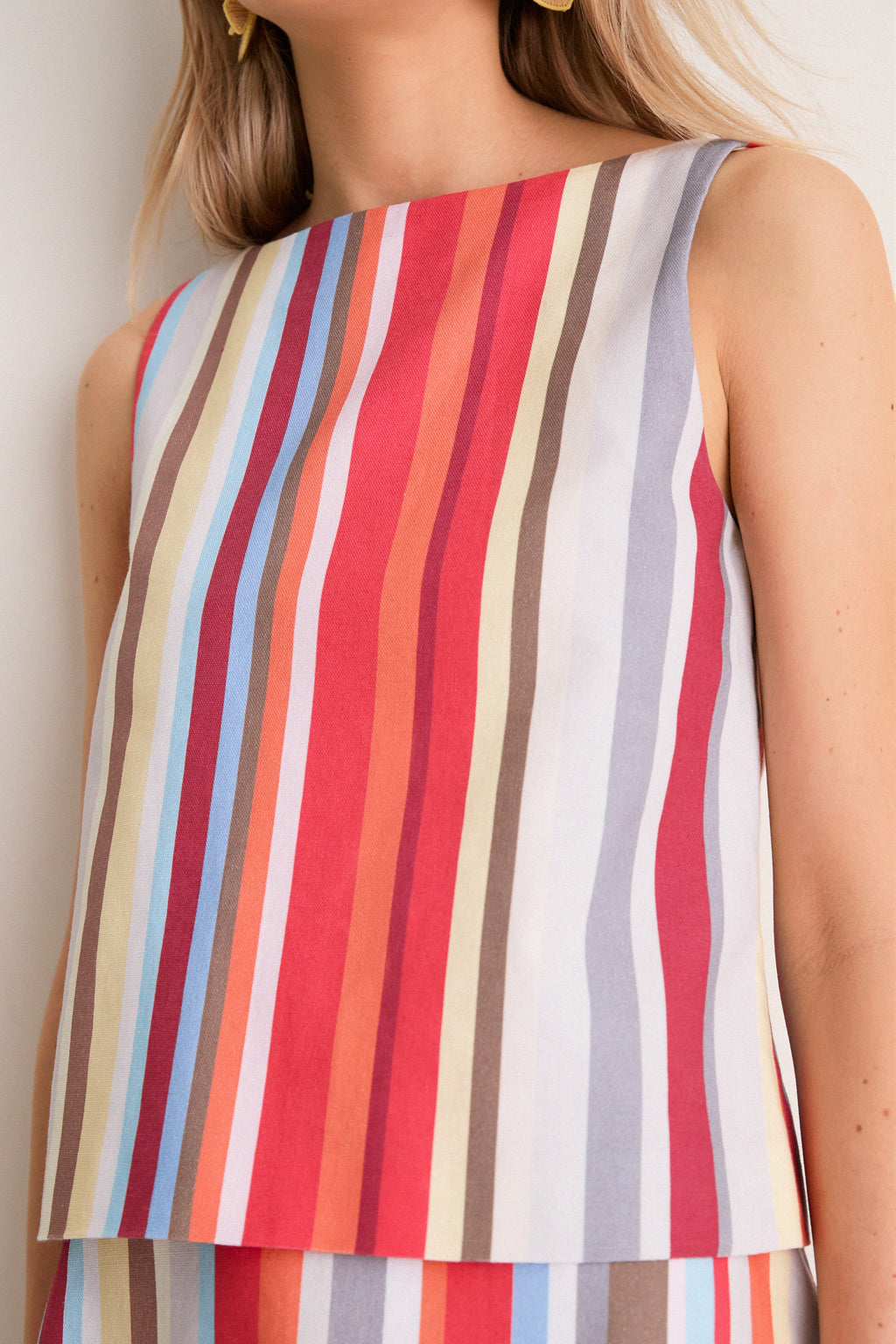 Vibrant Stripe Boatneck Top