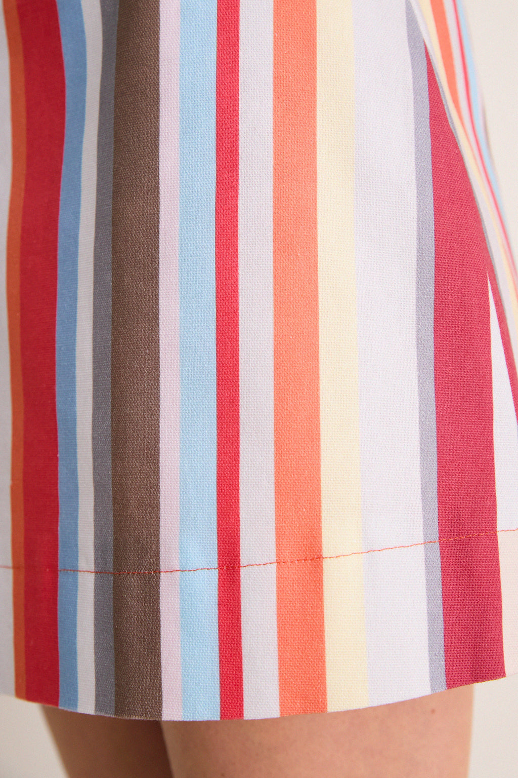 Vibrant Stripe Mini Skirt