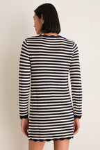 Black Stripe Knit Faro Mini Dress