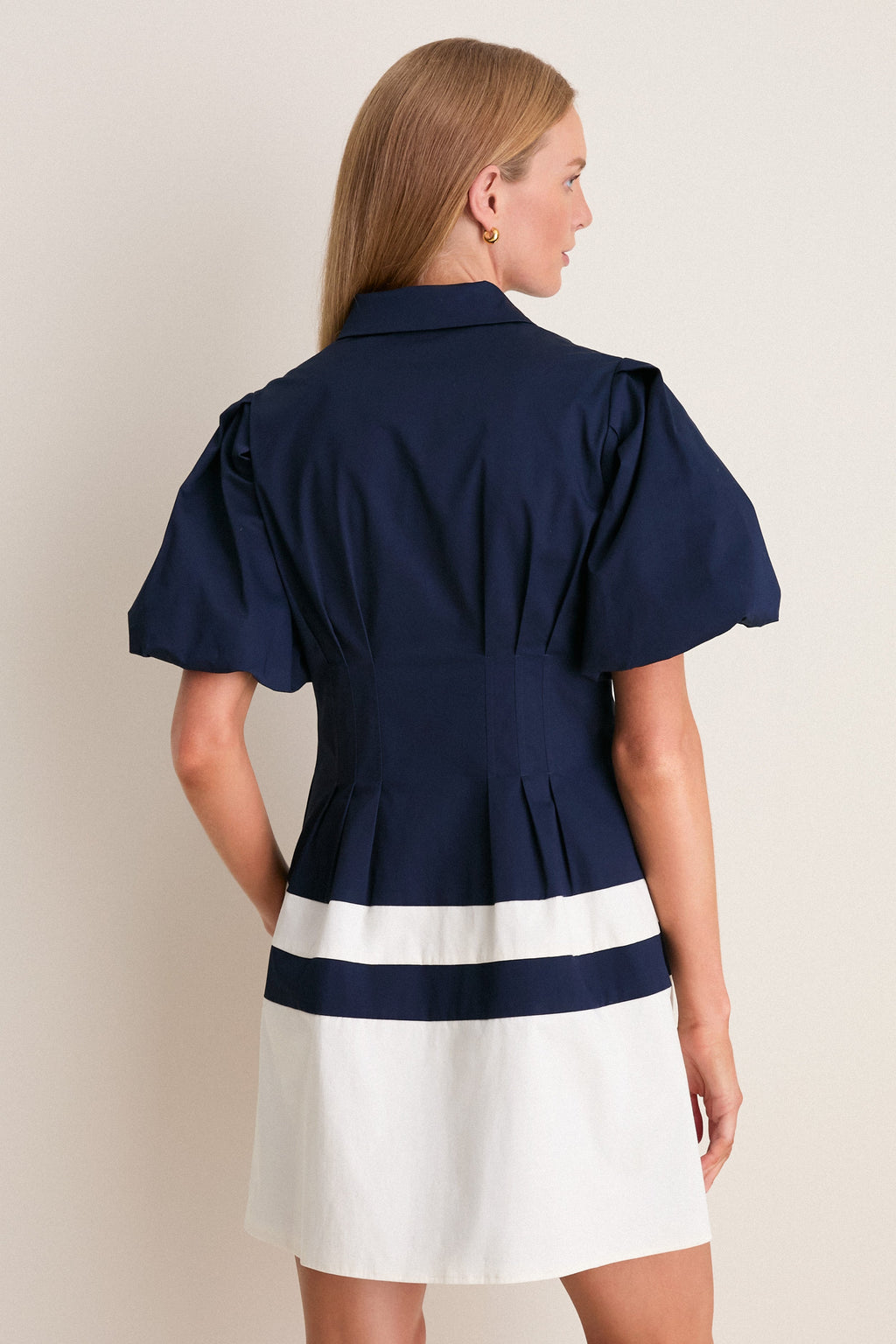 Navy and White Stripe Mini Delaney Dress