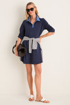 Denim Collar Lynn Swing Mini Dress