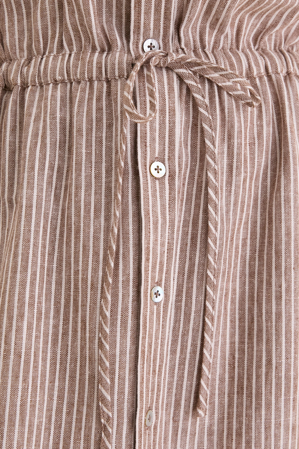 Cafe Stripe Linen Julien Shirt Dress