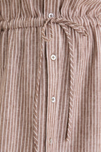 Cafe Stripe Linen Julien Shirt Dress