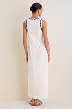 White Ric Rac Tie Brocks Dress