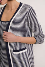 Navy Stripe Olsen Duster Cardigan