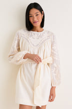 Ivory Patchwork Embroidered Cressida Mini Dress