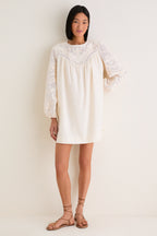 Ivory Patchwork Embroidered Cressida Mini Dress